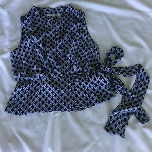 Eva Mendes by NYC Spade Pattern Wrap Around Top